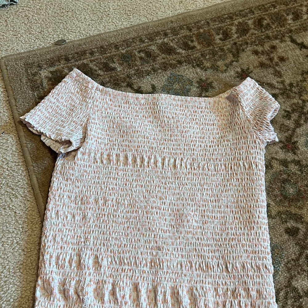 floral ruffled crop top off the shoulder